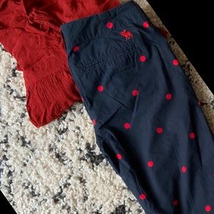 Red Polka Dot Capri pants